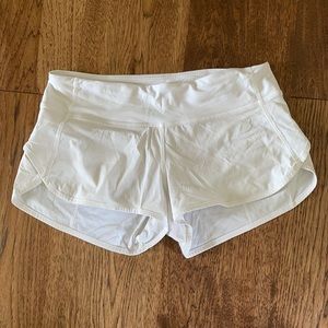 Lululemon White Speed Shorts